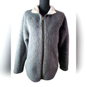 Wanna B Two Tone Fleece Zipper Jacket - Size Large